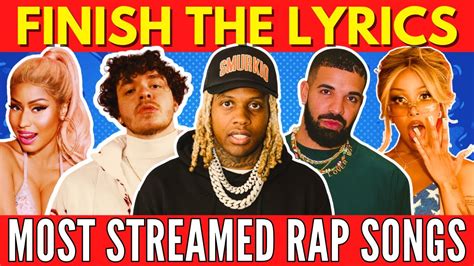 Finish The Lyrics Most Streamed Popular Rap Songs Ever Music Quiz