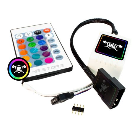 Kit Controlador Rgb 12V 4 pinos para Fita Led fan conexão fonte