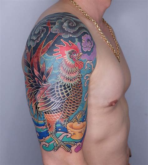 Traditional Asian Style Rooster Tattoo Tattoos Rooster Tattoo Fine