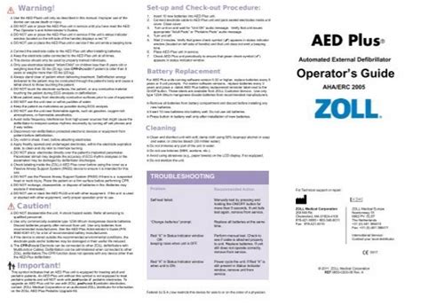 Zoll Aed Plus Operators Guide