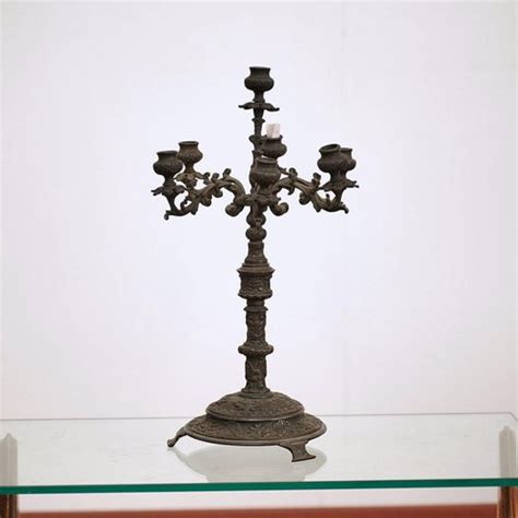 Candelabro de siete brazos de bronce década de 1800 en venta en Pamono