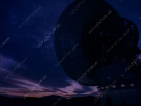 Dawn Over The Goldstone Deep Space Network Dish Stock Video Clip