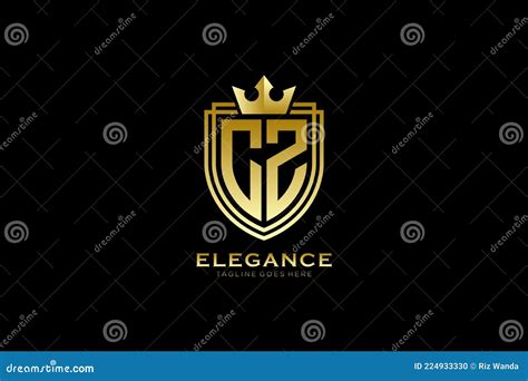 Initial Cz Elegant Luxury Monogram Logo Or Badge Template With Scrolls