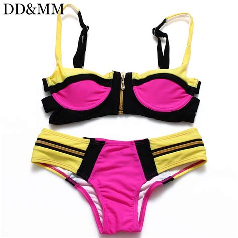 Ddandmm Women Bikini Set Sexy Brazilian Bikini Solid Swimwear Swimsuit