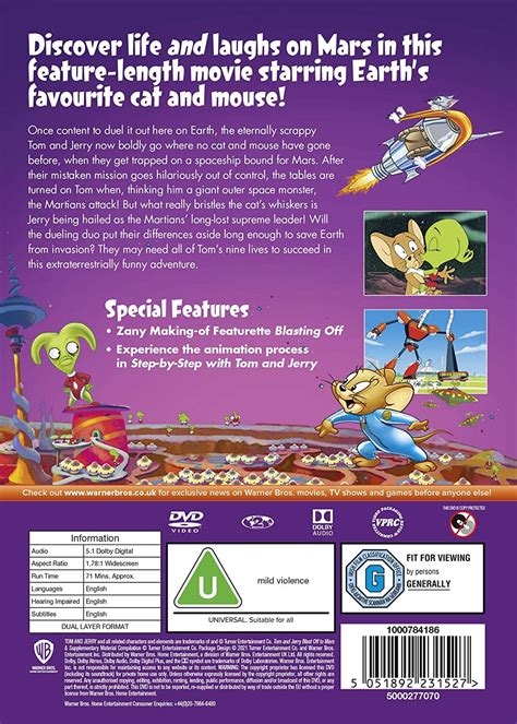 Tom And Jerry Movie Blast Off To Mars [new Line Look] [dvd] Golden Discs