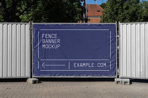 Premium Psd Fence Banner Mockup