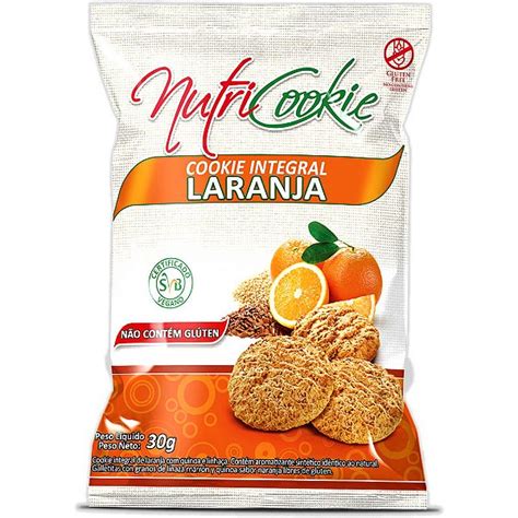 Cookie Integral Laranja Sem Glúten Nutripleno 30g Vegano Casa Veg