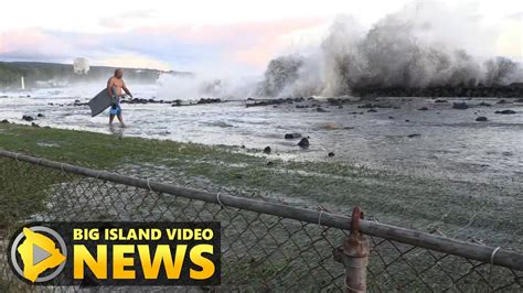 Big Waves Bury Highway Hilo Locals React Nov 26 2022 YouTube