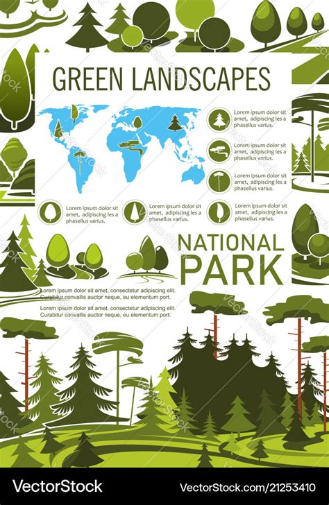 Park tree poster for landscape architecture design