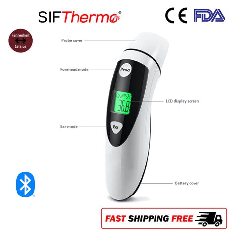 Bluetooth Ear And Forehead Infrared Thermometer Sifthermo B