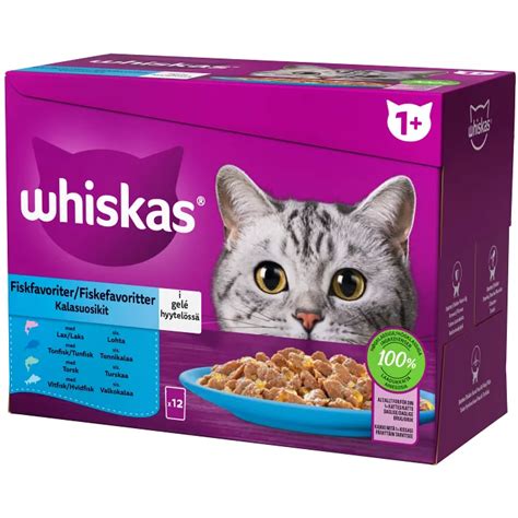 Kattmat Fiskfavoriter i gele 1 12 p Whiskas Handla mat online från