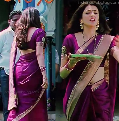 Kajal Agarwal Telugu Actress Veera Hot Saree Navel Pics Indiancelebblog