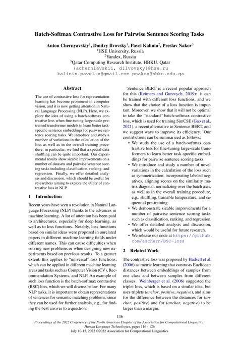 Pdf Batch Softmax Contrastive Loss For Pairwise Sentence Scoring Tasks