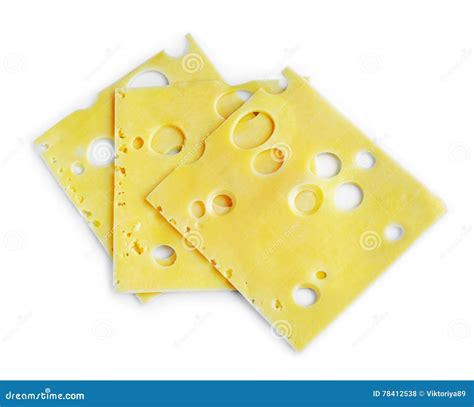 Three Cheese Slices Stock Photo Image Of Delicious Isolated 78412538