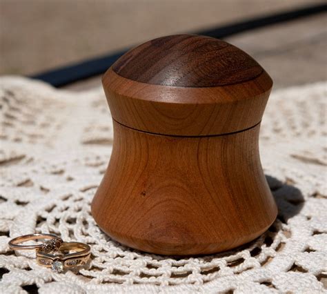 Cherry And Walnut Wood Turned Jewelry Box Etsy