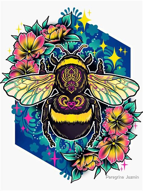 Bumblebee Sticker For Sale By Peregrine Jazmin Bee Art Art Tattoo