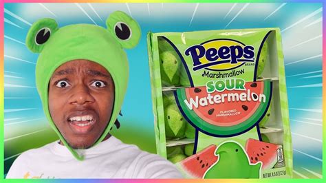 Trying Sour Watermelon Peeps Youtube