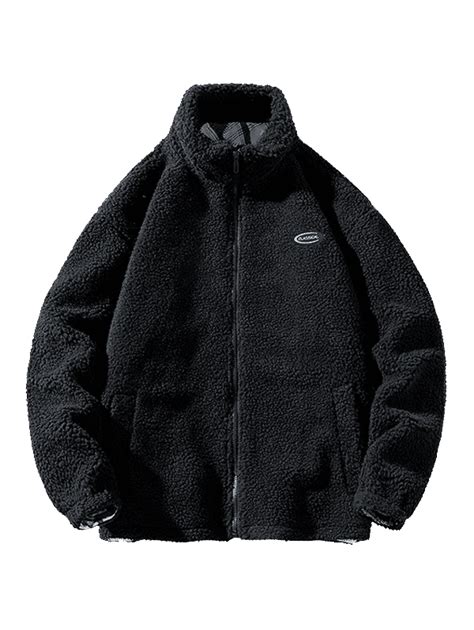 Fluffy Teddy Faux Sherpa Zip Up Jacket Coffee Black 옷 스타일 진정한 아름다움