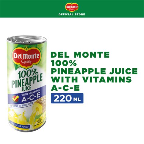 DEL MONTE 100 Pineapple Juice With Vitamin A C E To Support The Immune