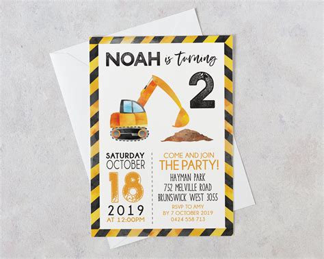 Construction Birthday Invitations Construction Birthday Invitation