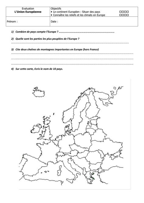 L Europe Un Continent Evaluation