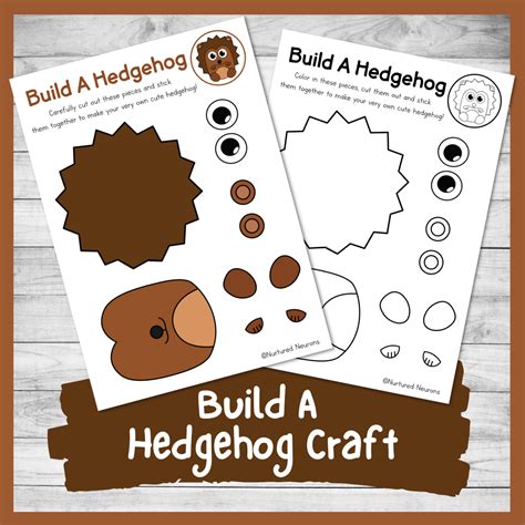 Cute Build A Hedgehog Craft Cut And Paste Activity For Kids