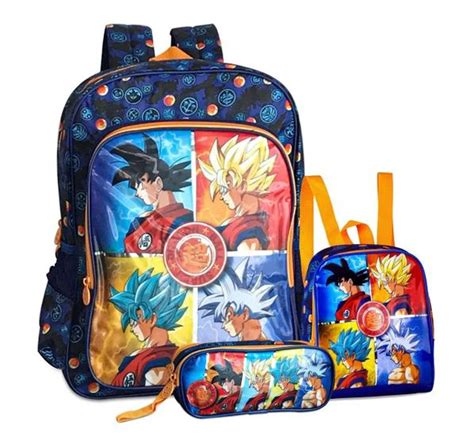 Kit Mochila Costas Dragon Ball Lancheira E Estojo Infantil Clio