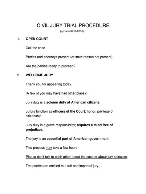 Fillable Online Civil Jury Trial Procedure Utah State Bar Fax Email Print Pdffiller