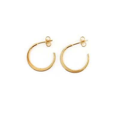 ANDREA COGGIOLA JOYAS Aros Argollas Planas 18mm Enchapado Oro 18K