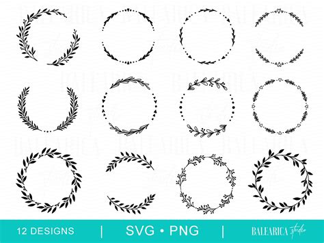 Materials Circle Leaf Frame For Monograms And Names Printable And Cut