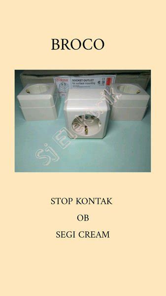 Jual STOP KONTAK OUTBOW OB BROCO 1 LUBANG STOP KONTAK OB PERSEGI CREAM