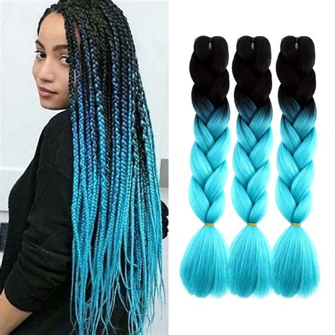 Trenzas Jumbo Extensiones De Cabello Kanekalon Sint Tico De Colores