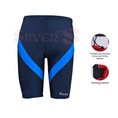 Jual Silver Celana Renang Pria Mens Tight Swim Trunk Nv Mb