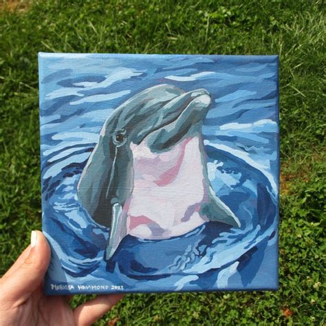 Dolphin Painting - Etsy