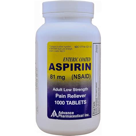 Aspirin 81 mg Generic for Bayer Low Dose Adult Aspirin Regimen Enteric Coated Tablets 1000 Per ...