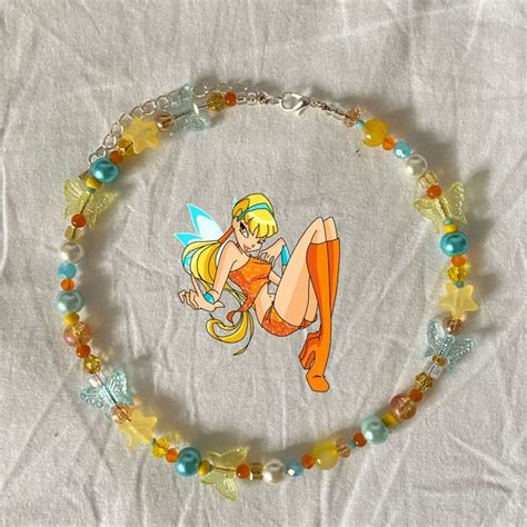 Winx Club Stella Beaded Necklace Handmade Fairycore Cottagecore Y2k