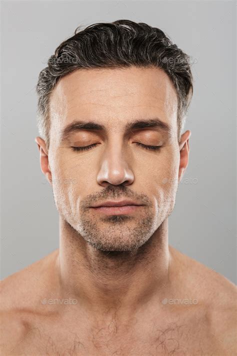 Handsome Concentrated Mature Man Eyes Closed Stock Photo By Vadymvdrobot