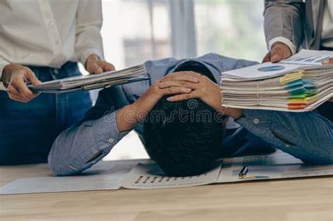 Businessman Stressed With Casual Office Work Stress Headache And Anxiety Burnout Or Mental