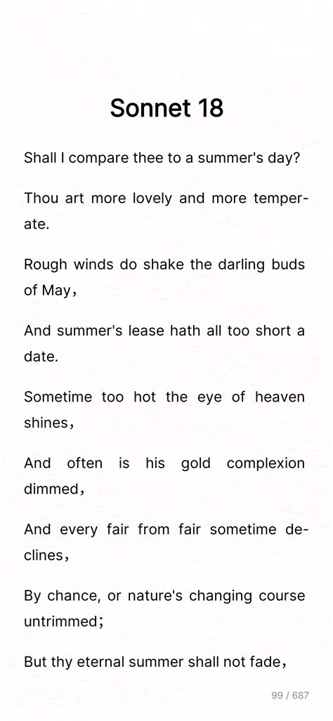 The Sonnets Of William Shakespeare Sonnet 18 哔哩哔哩