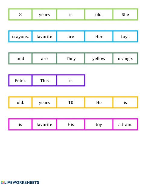 Sentence Scramble Interactive Worksheet Artofit