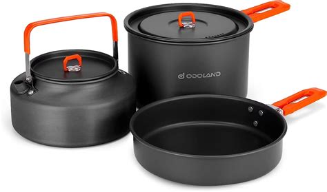 Amazon Odoland Camping Cookware Mess Kit Camping Cooking Pot Fry