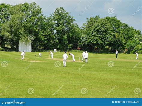 An Old English Cricket Pavilion With Roller Stock Photography