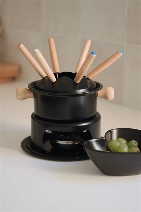 Kit Fondue Black Wood Bowls De Cora O Em Cer Mica Pe As Casacobre