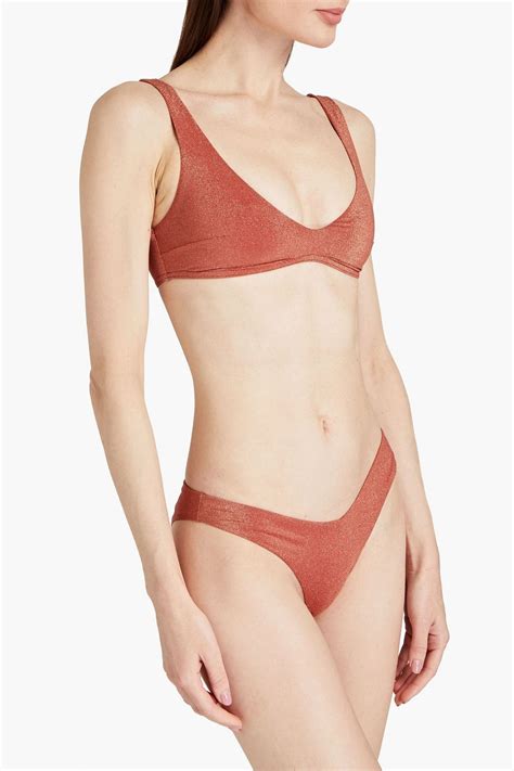 ZIMMERMANN Metallic Stretch Jersey Bikini THE OUTNET