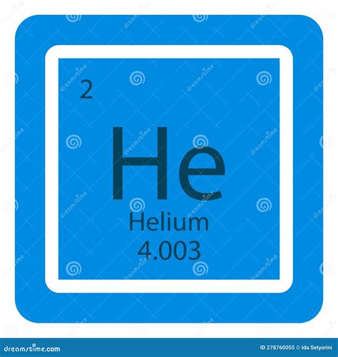 Helium Periodic Table Element Chemical Symbol Vector Helium Atom Gas