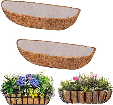 Amazon A R Hanging Basket Coco Fiber Liners Pcs Trough Coco