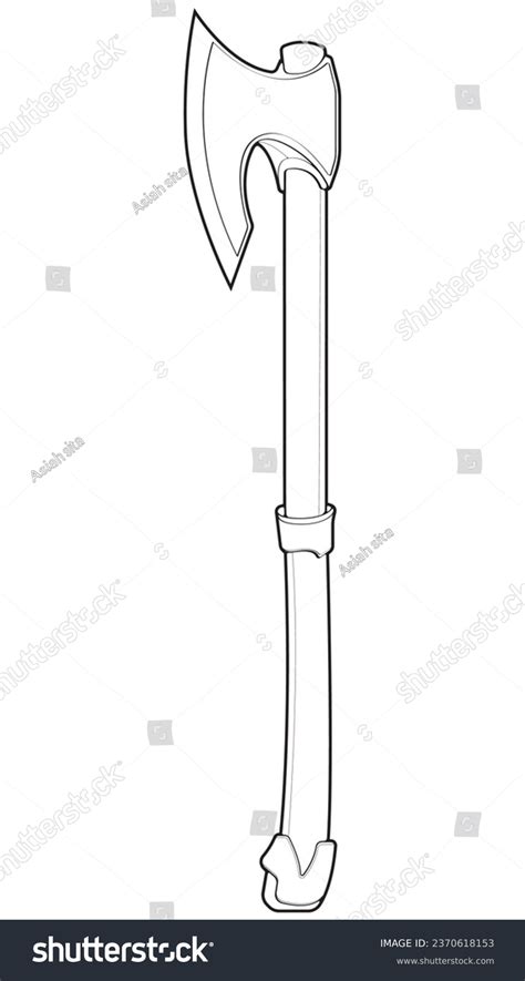 Outline Medieval Axe Vector Weapon Vector Stock Vector (Royalty Free ...