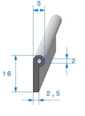 Profil REF 115 Joint En P EPDM Noir 70 Shores A 5