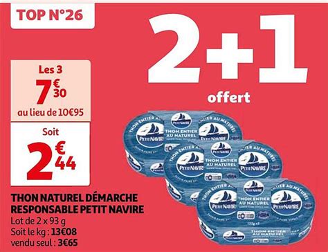 Promo Thon Naturel D Marche Responsable Petit Navire Chez Auchan