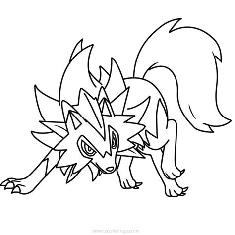 Lycanroc Midday Form Coloring Page Coloring Pages